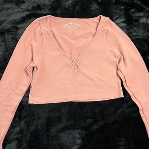 long sleeve pink top